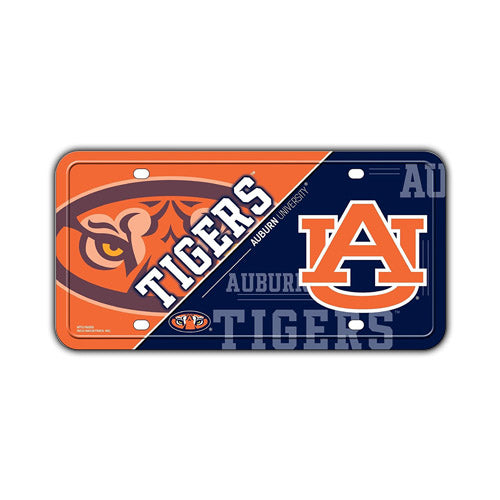 License Plate, Metal Vanity Tag Cover (Embossed), Auburn University Tigers, 12