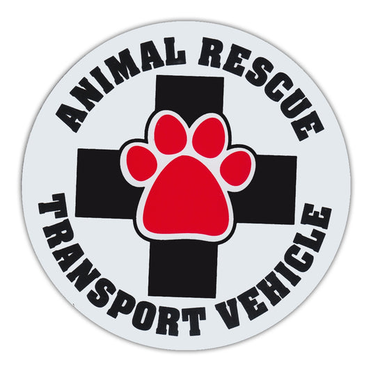 Magnet, Round, Animal Rescue Transport Vehicle, 4.75
