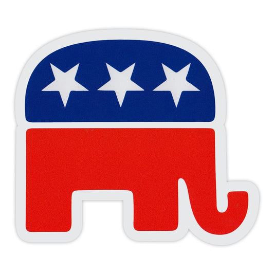 Sticker, Bumper Sticker, Republican Party Elephant, 4.25