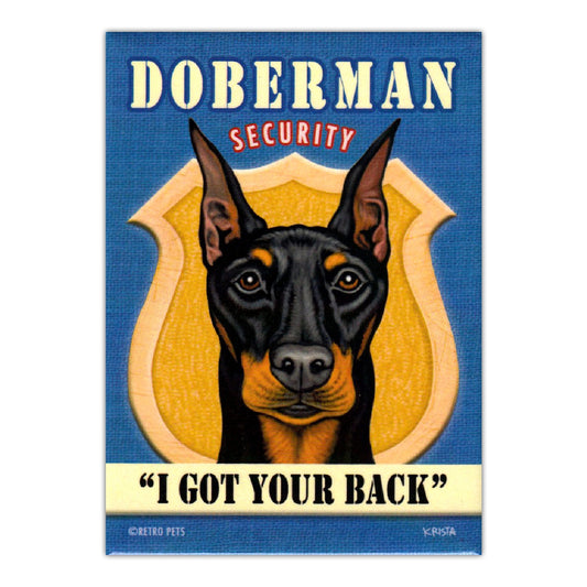 Magnet, Refrigerator Magnet, Doberman Security, 2.5