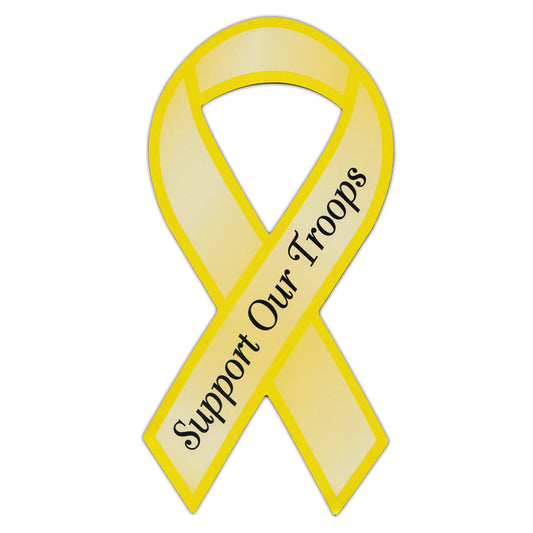 Magnet, Ribbon, Support Our Troops (Yellow Ribbon), 4