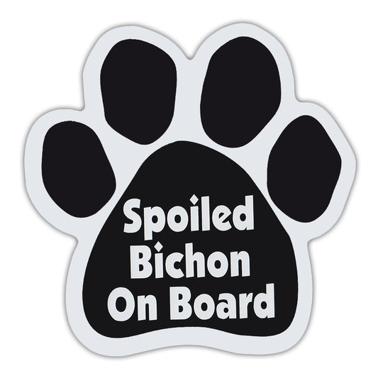 Magnet, Dog Paw, Spoiled Bichon On Board, 5.5