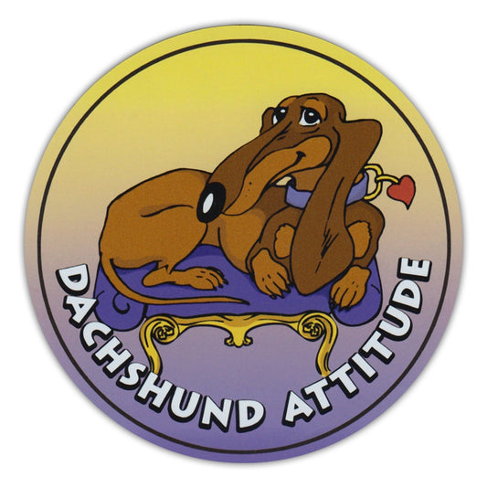 Magnet, Round, Dachshund Attitude, 4.75