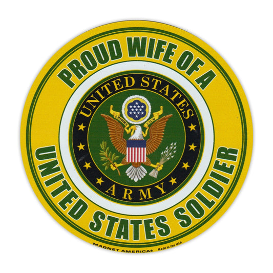 Magnet, Round, Proud Wife of a Soldier, 5