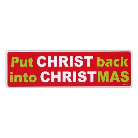 Sticker, Bumper Sticker, Put Christ Back Into Christmas, 10