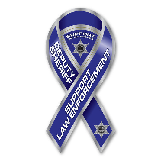 Magnet, Ribbon Shaped Magnet, Support Law Enforcement, Deputy Sherriff, 3.75