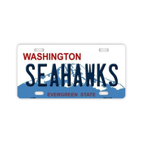 License Plate, Metal Vanity Tag Cover, Seattle Seahawks, 12