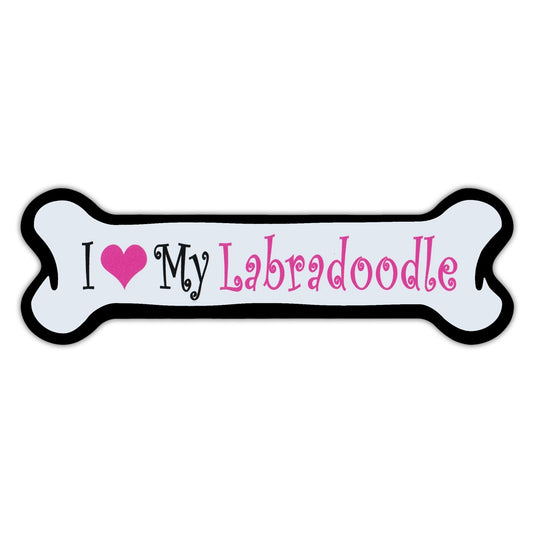 Magnet, Pink Dog Bone Magnet, I Love My Labradoodle, 7