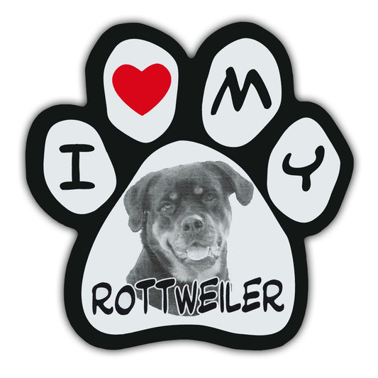 Magnet, Picture Paw, I Love My Rottweiler, 5.5