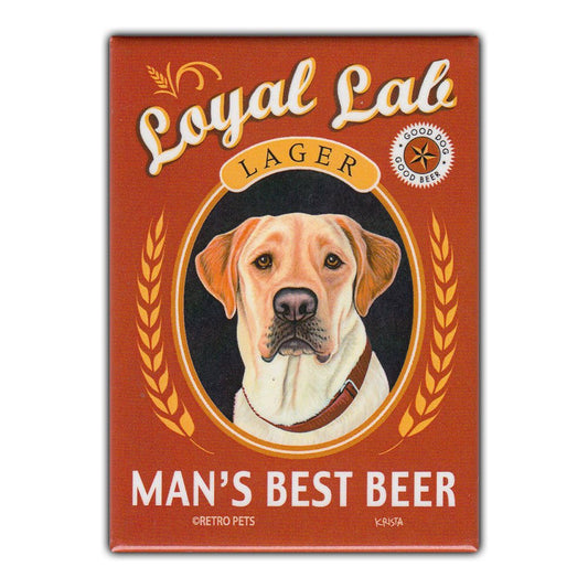 Magnet, Refrigerator Magnet, Loyal Lab Lager Man's Best Beer, 2.5