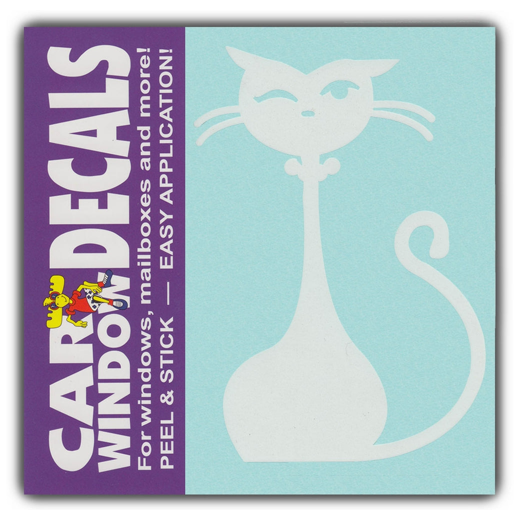 Window Decal - Fancy Prissy Cat Figure (4.5" Tall)