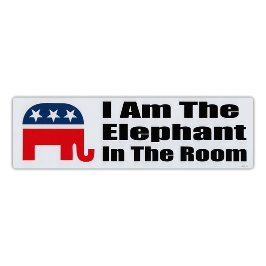 Sticker, Bumper Sticker, I Am The Elephant In The Room, Republican Party, 10