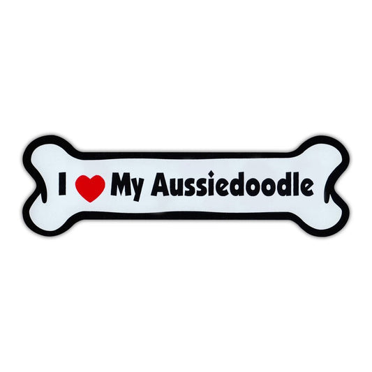 Magnet, Dog Bone, I Love My Aussiedoodle (Australian Shepherd, Poodle Mix), 7