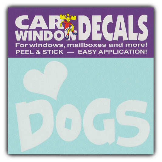 Decal, Window Decal, I Love Dogs, 4.5