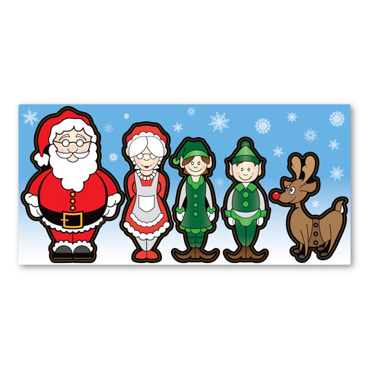 Magnet, 5 Piece Set, Christmas Figurines, 1.5