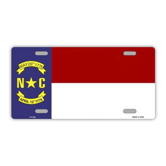 License Plate, Metal Vanity Tag Cover, North Carolina State Flag, 12