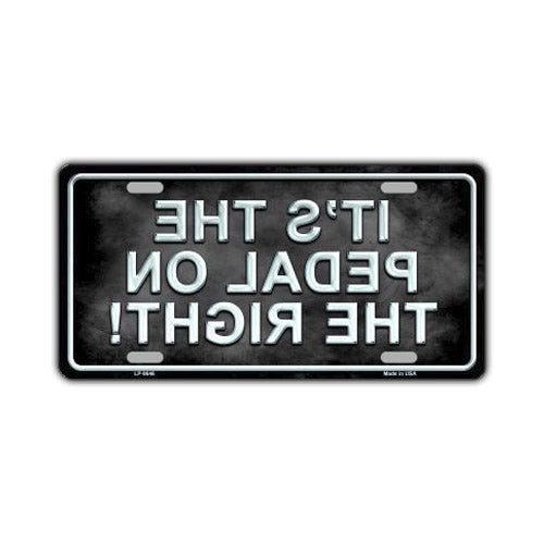 License Plate, Metal Vanity Tag Cover, Pedal on The Right, 12