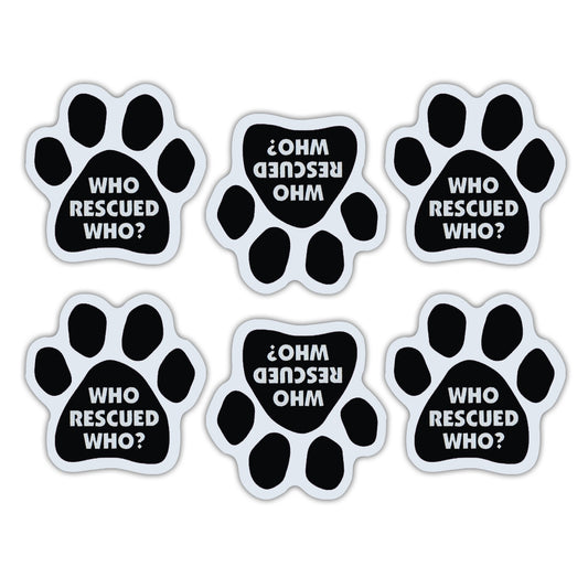Magnets, Magnet Pack, Set of 6, Who Rescued Who? Paw Magnets, 1.75