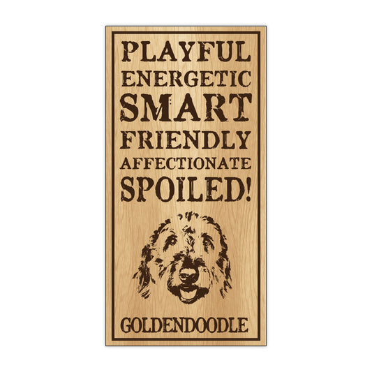 Sign, Wood, Spoiled Goldendoodle, 5