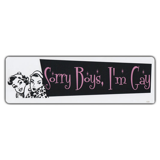 Sticker, Bumper Sticker, Sorry Boys, I'm Gay, 10