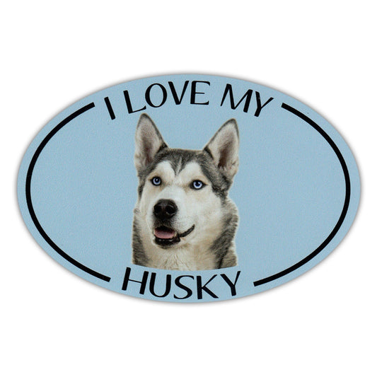 Magnet, Oval, I Love My Husky, 6