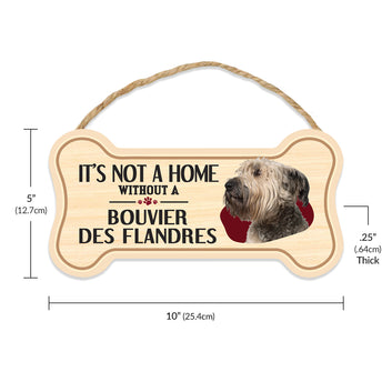 Sign, Wood, Dog Bone, It's Not A Home Without A Bouvier des Flandres, 10