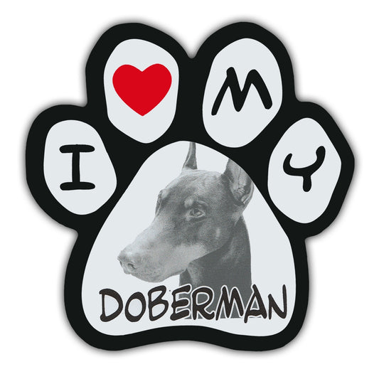 Magnet, Picture Paw, I Love My Doberman, 5.5