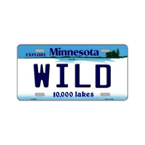 License Plate, Metal Vanity Tag Cover, Minnesota Wild, 12