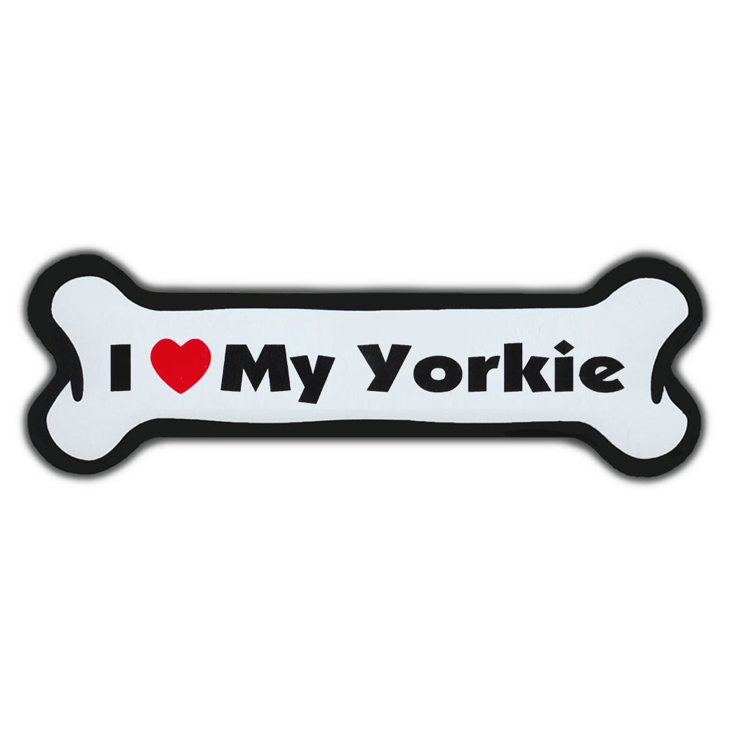 Dog Bone Magnet - I Love My Yorkie