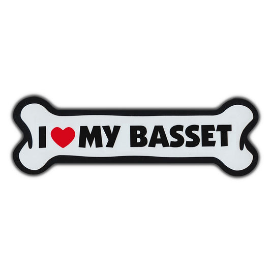 Magnet, Giant Size Dog Bone, I Love My Basset Hound, 10