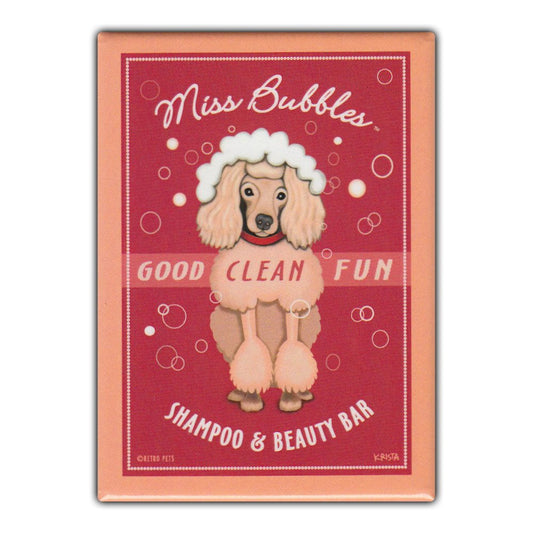 Magnet, Refrigerator Magnet, Miss Bubbles Shampoo & Beauty Bar, Poodle, 2.5