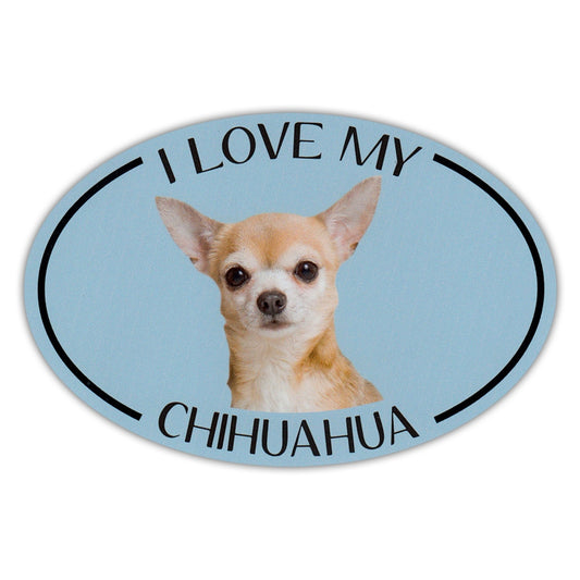 Magnet, Oval, I Love My Chihuahua, 6