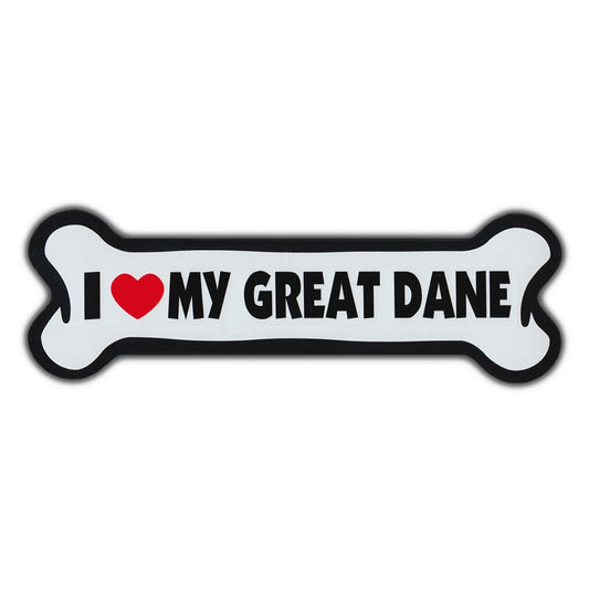 Magnet, Giant Size Dog Bone, I Love My Great Dane, 10