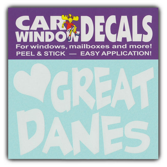 Decal, Window Decal, I Love Great Danes, 4.5