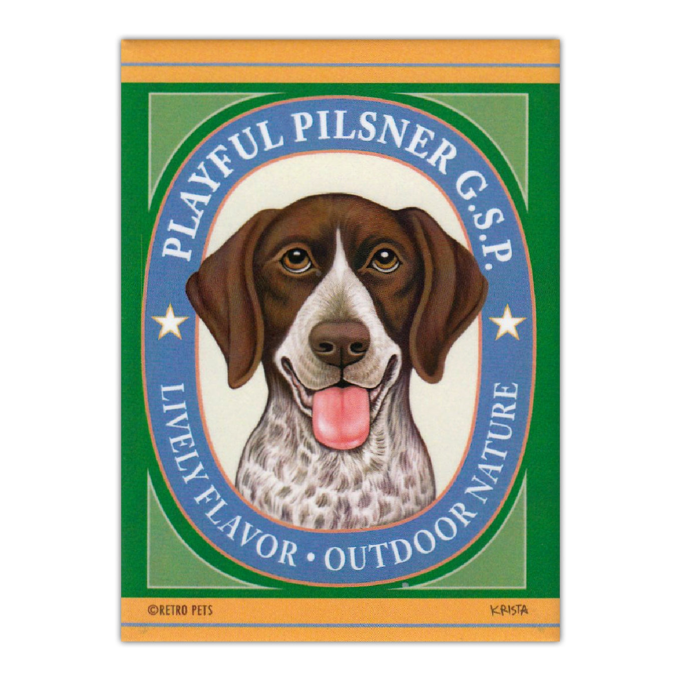 Refrigerator Magnet - Playful Pilsner, German Shorthaired Pointer