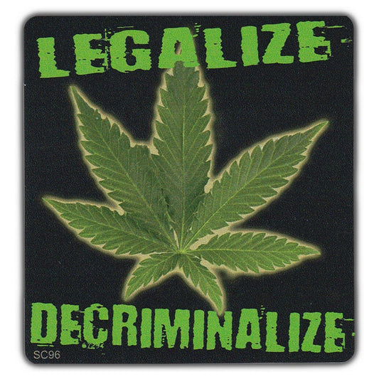 Sticker, Bumper Sticker, Legalize Decriminalize, 3.5