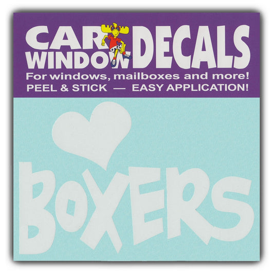 Decal, Window Decal, I Love Boxers, 4.5