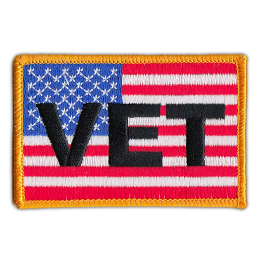 Patch, Embroidered Patch, United States Flag USA (Military Vet Flag), 3.5