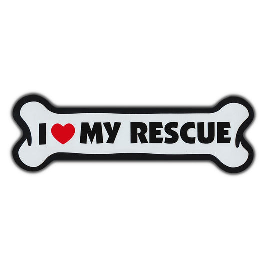 Magnet, Giant Size Dog Bone, I Love My Rescue, 10