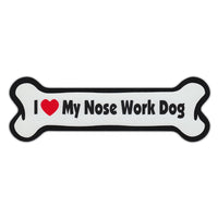 Dog Bone Magnet - I Love My Nose Work Dog