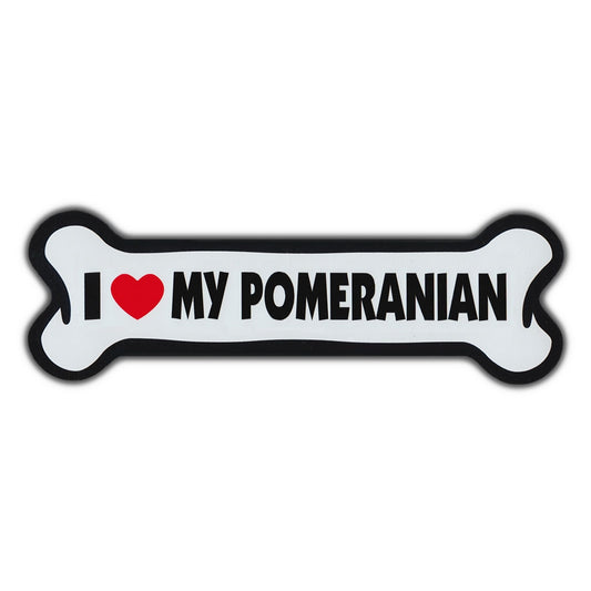 Magnet, Giant Size Dog Bone, I Love My Pomeranian, 10