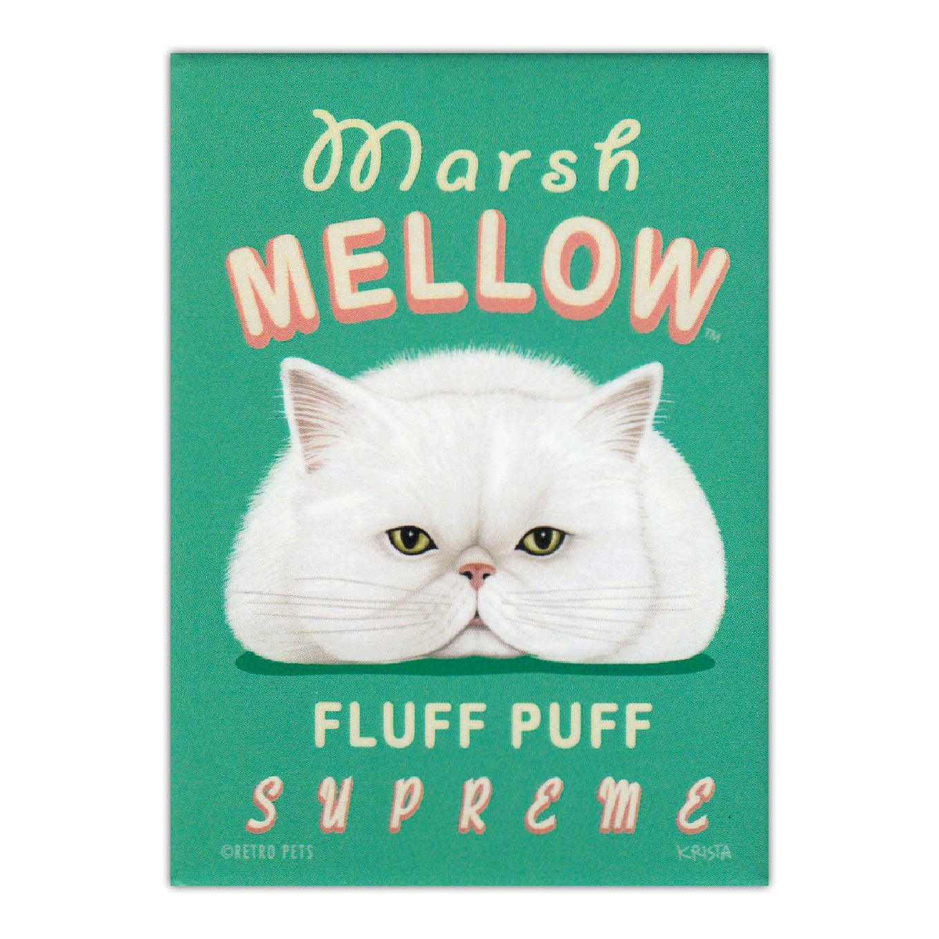 Refrigerator Magnet - Marsh Mellow Fluff Puff Supreme, Cats