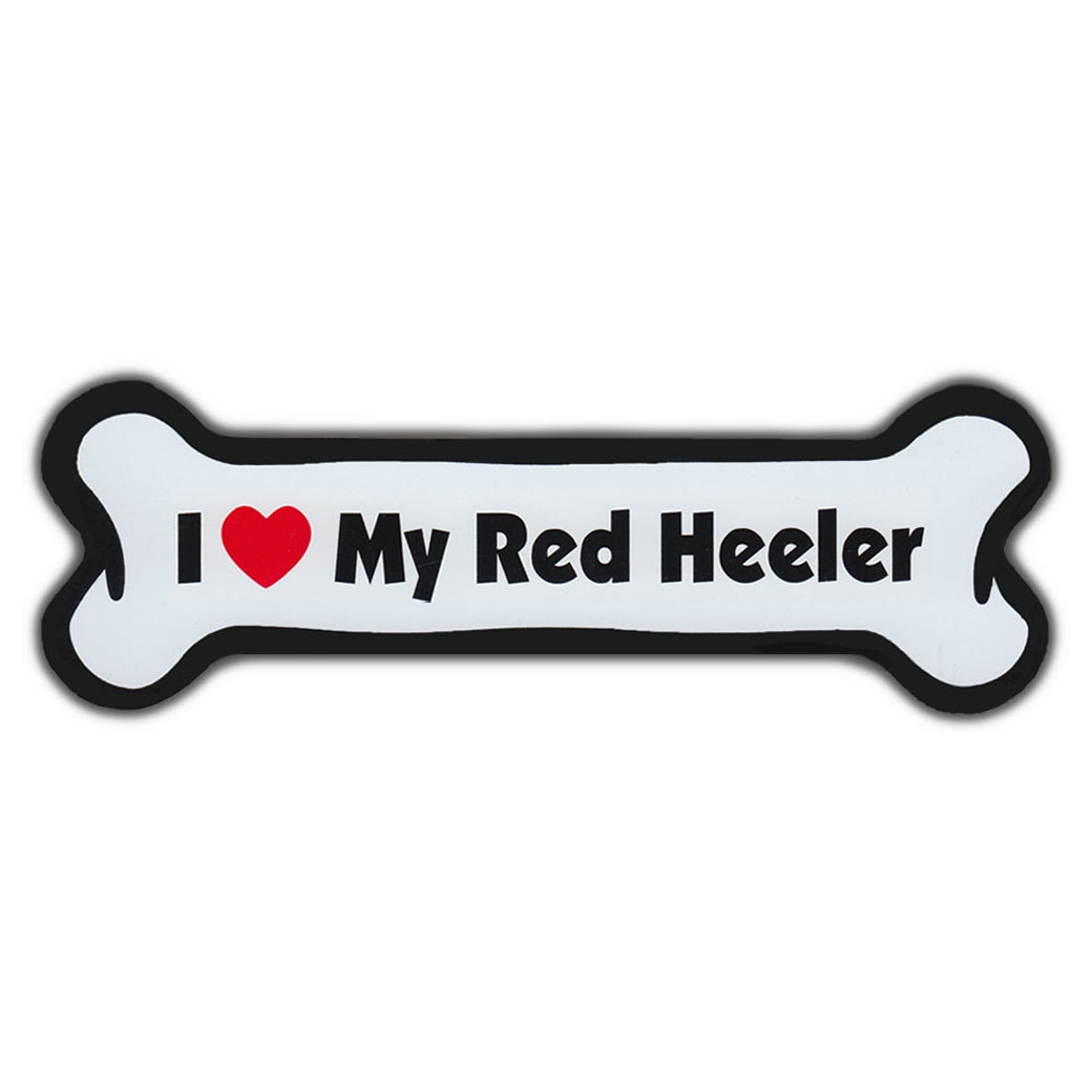 Dog Bone Magnet - I Love My Red Heeler