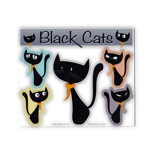 Magnets, Magnet Pack, Set of 5, Black Cats, 2