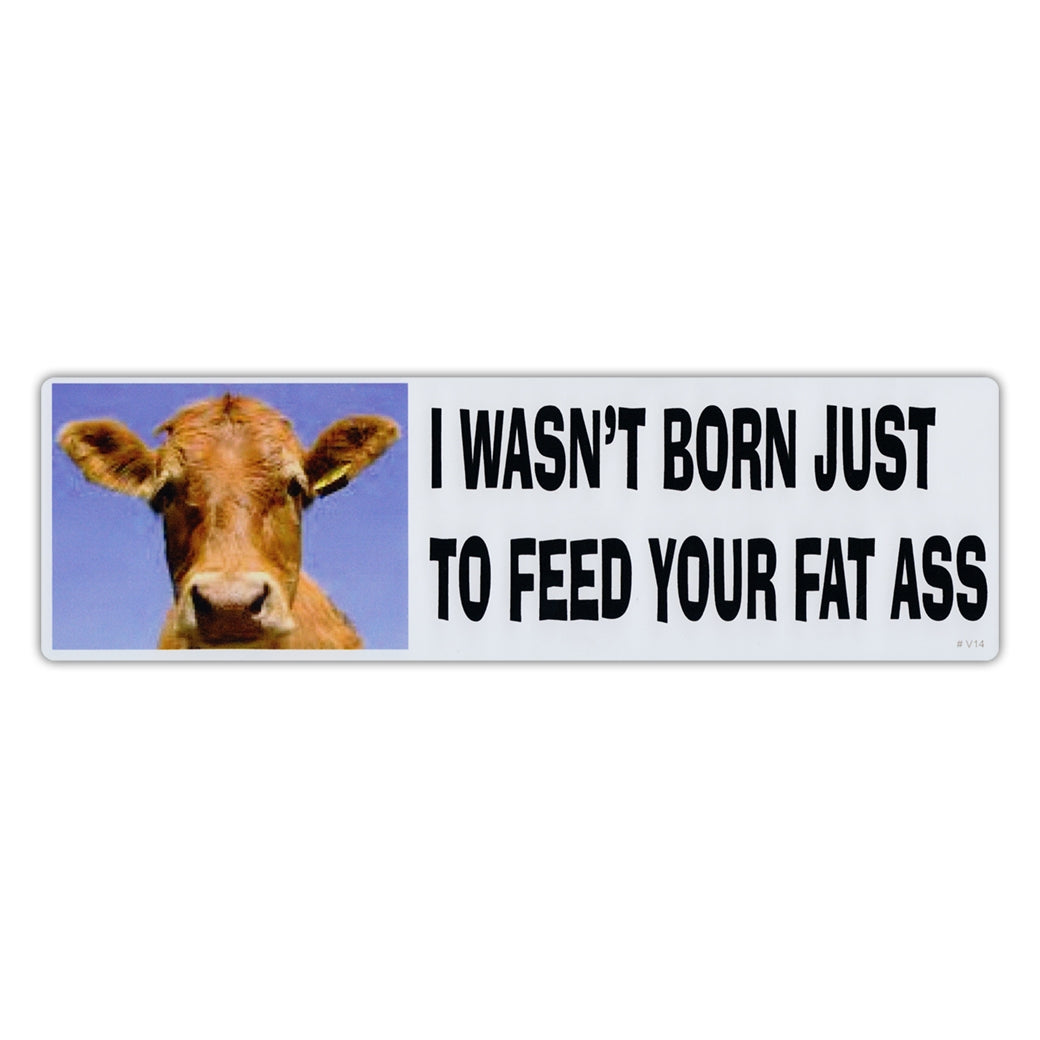 Bumper Sticker - I Wasn't Born Just To Feed Your Fat Ass 