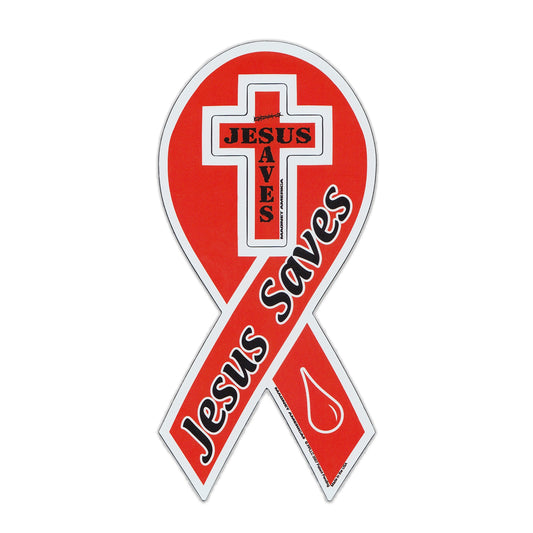Magnet, Ribbon, Jesus Saves, 4