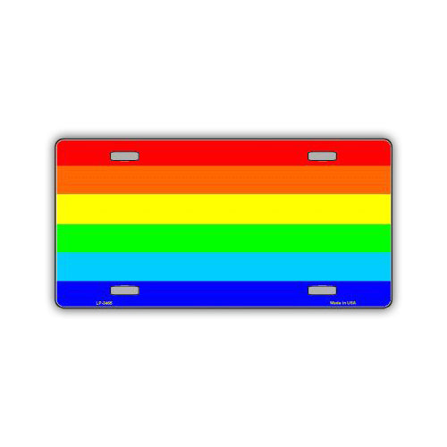 Aluminum License Plate Cover - Rainbow Pride Flag