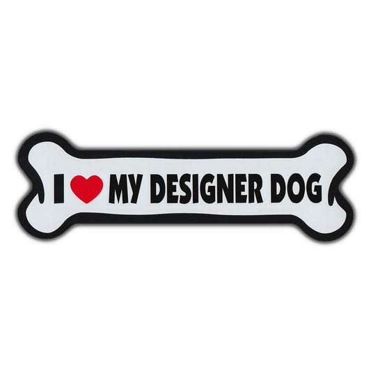 Magnet, Giant Size Dog Bone, I Love My Designer Dog, 10