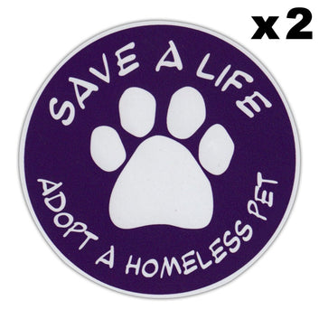 Window Decals, 2-Pack, Save A Life Adopt A Homeless Pet, 4