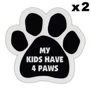 Window Decals, 2-Pack, My Kids Have Four Paws, 4.5